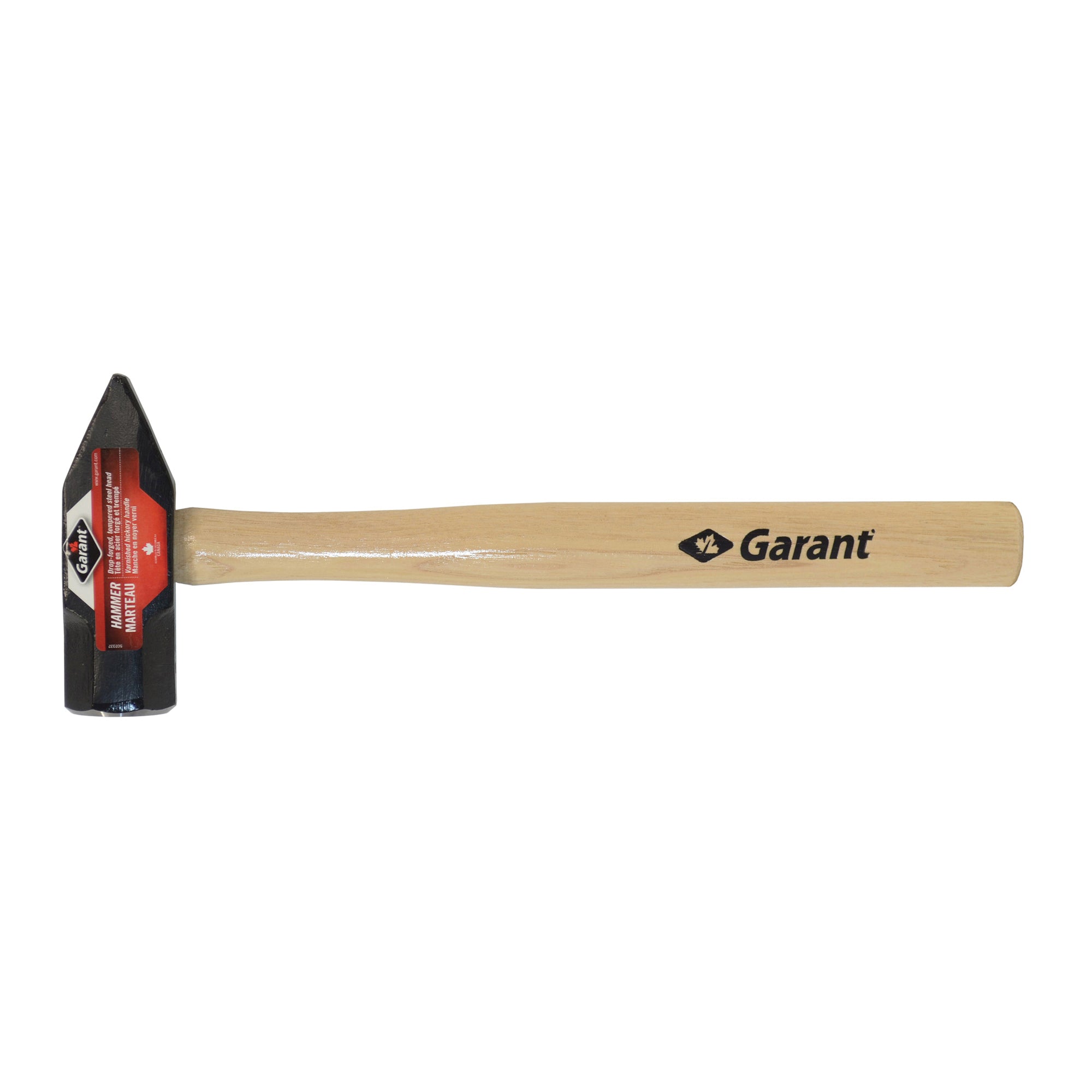 Garant® 78092 Blacksmith Hammer, 15 in OAL, Machined Striking Face, 3 lb Drop-Forged/Tempered Steel Head, Hickory Handle