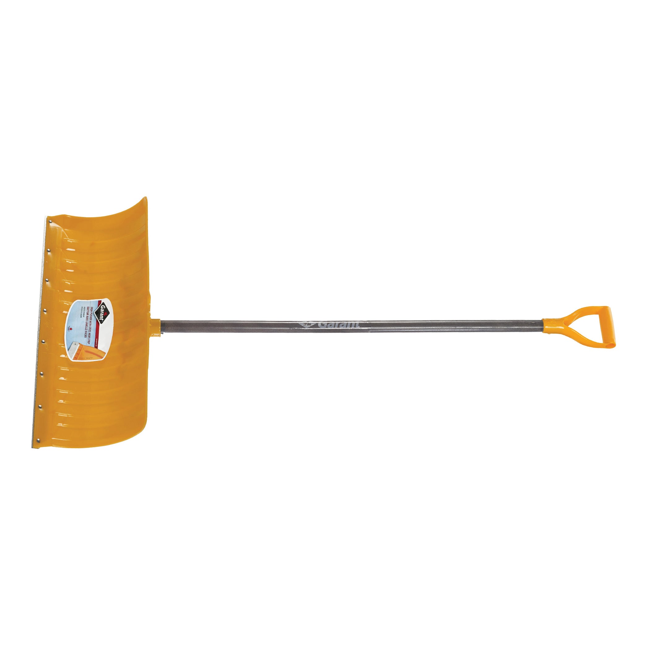 Garant® 80612 Alpine All-Purpose Snow Pusher With Steel Wear Strip, 11 in H x 26 in W, Poly Blade, 55 in L Handle