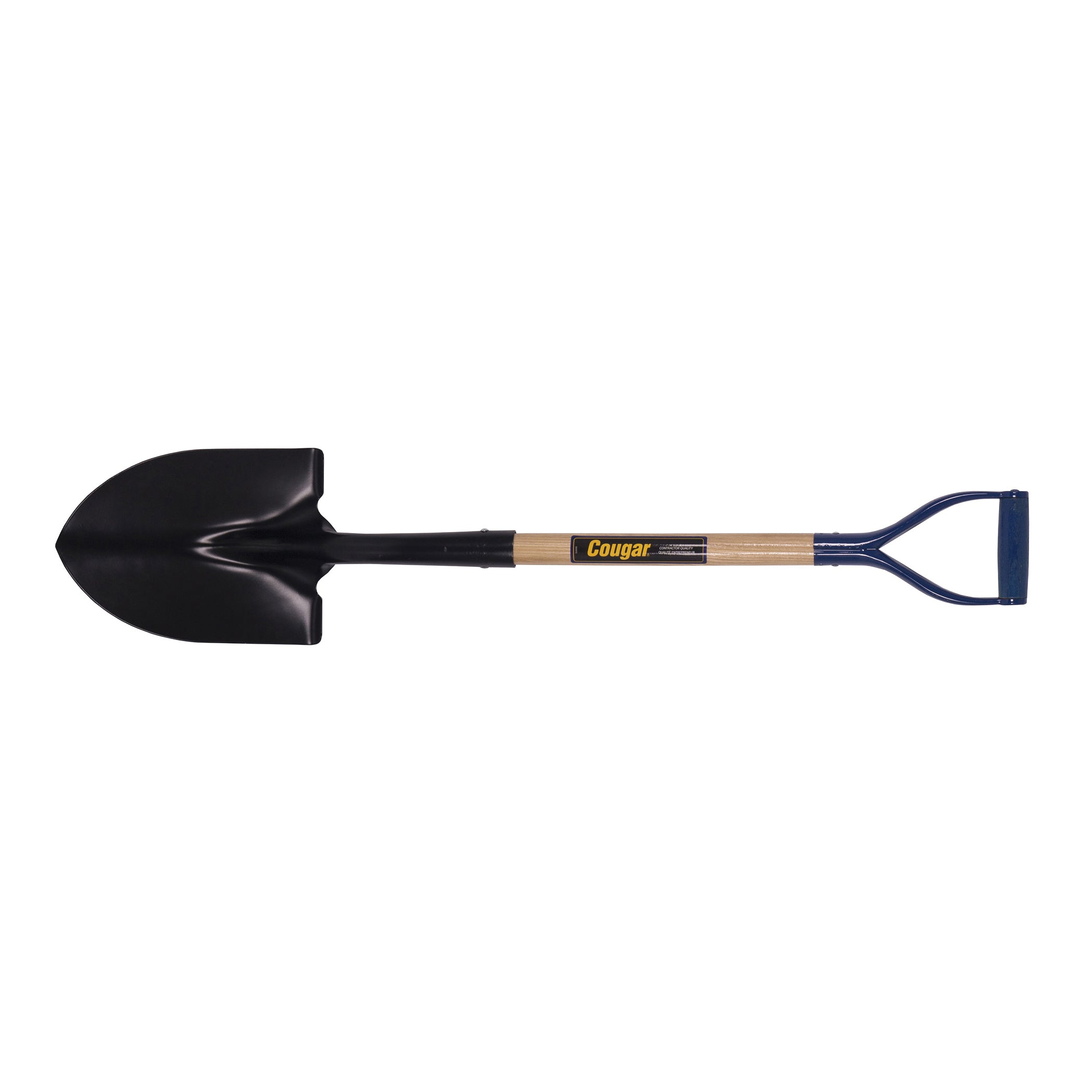 Garant® Cougar® 81208 Shovel, Tempered Steel Blade, 11-1/2 in L x 8-3/8 in W, Round Blade Point, 27-3/4 in L Handle