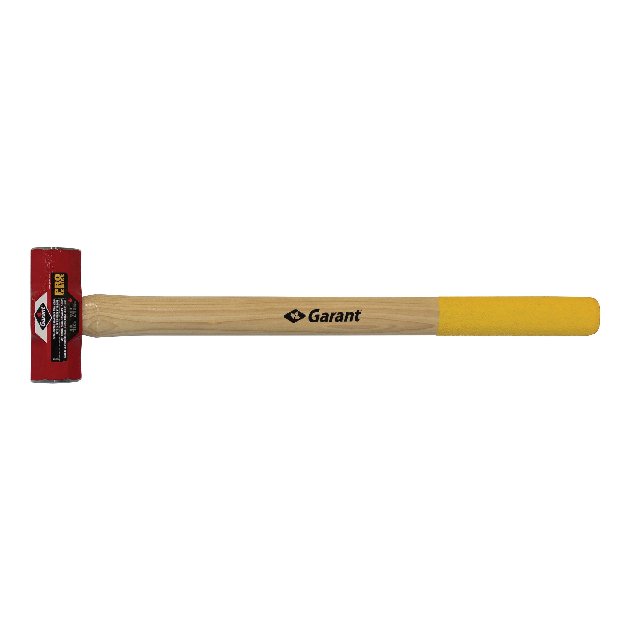 Garant® 81319 Pro Series Industrial-Grade Sledge Hammer, 23 in OAL, 4 lb Drop-Forged/Tempered Steel Head, Hickory Handle