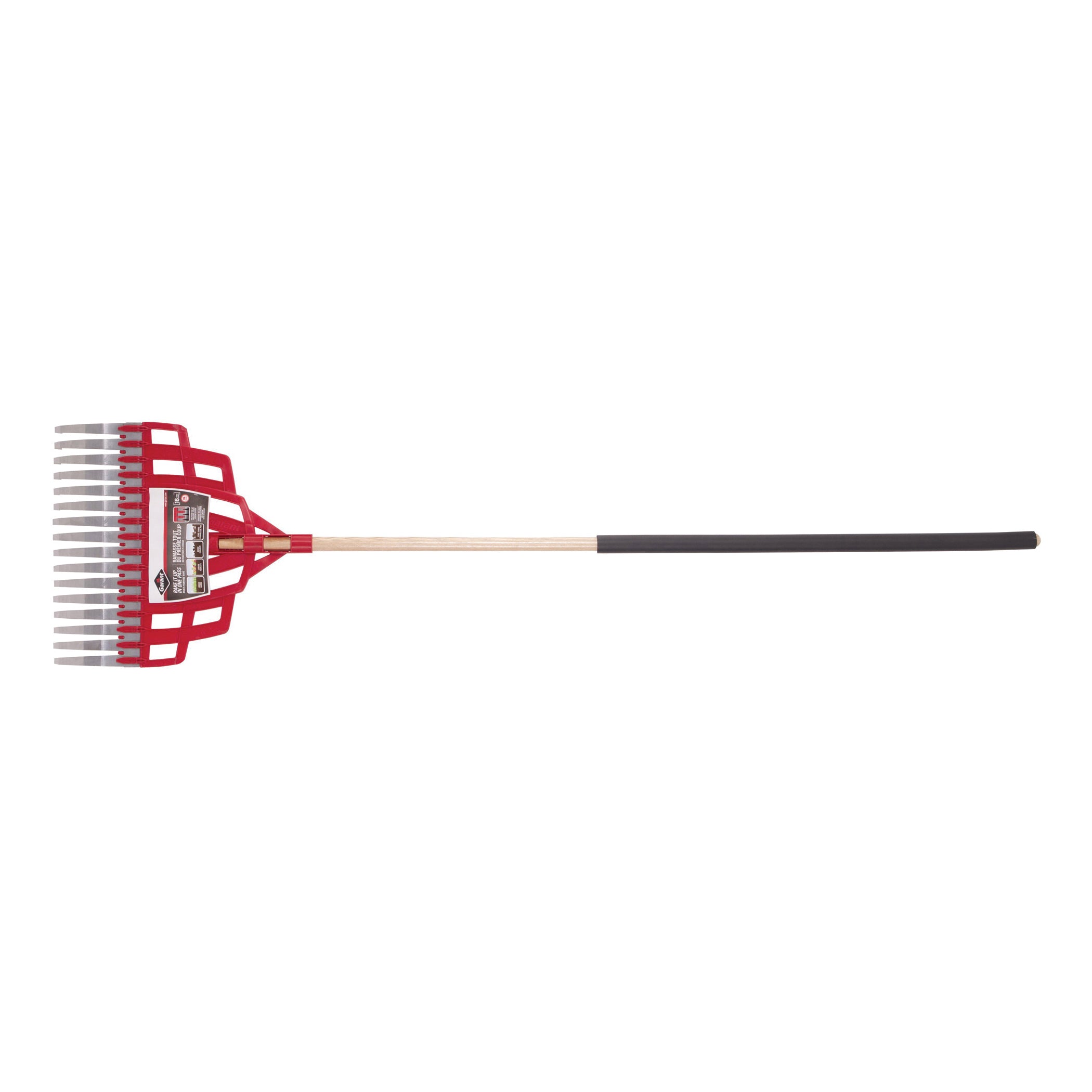 Garant® 83652 Multi-Purpose Lawn Rake, 3-3/4 in L Tines, 16 in W Tines, 16 Tines, Steel, Hardwood Handle