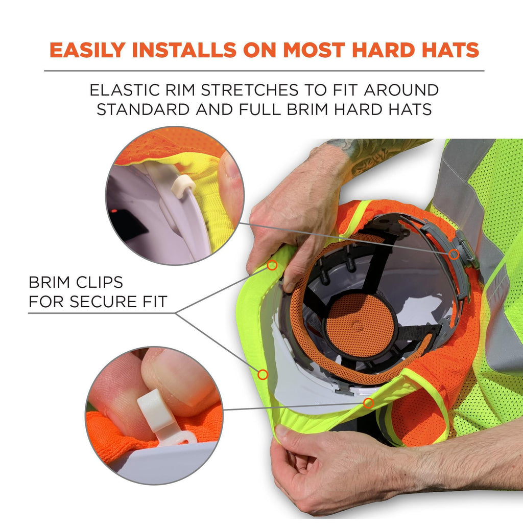 GloWear® 29051 8005 Neck Shade With Reflective Accents, For Use With Hard Hat, Outer Cap/Hat Attachment
