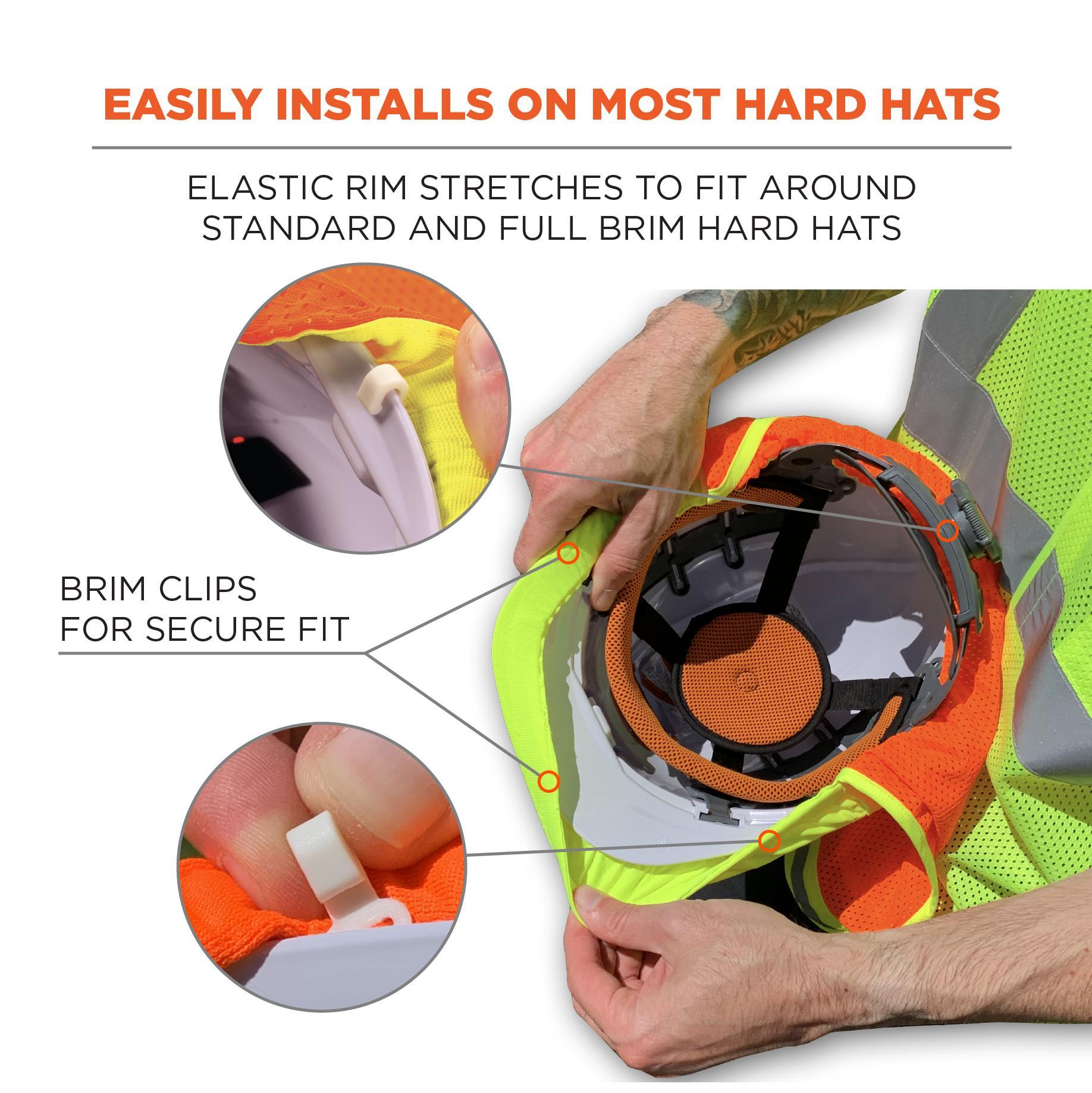 GloWear® 29051 8005 Neck Shade With Reflective Accents, For Use With Hard Hat, Outer Cap/Hat Attachment