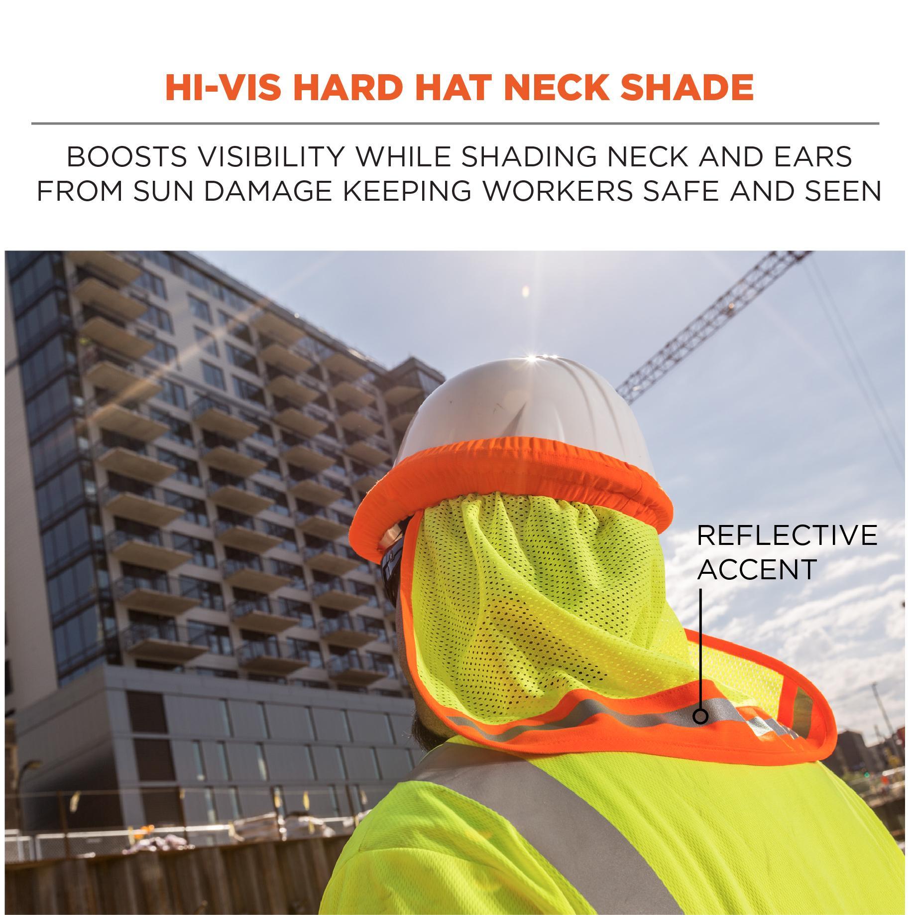 GloWear® 29053 8005 Neck Shade With Reflective Accents, For Use With Hard Hat, Outer Cap/Hat Attachment