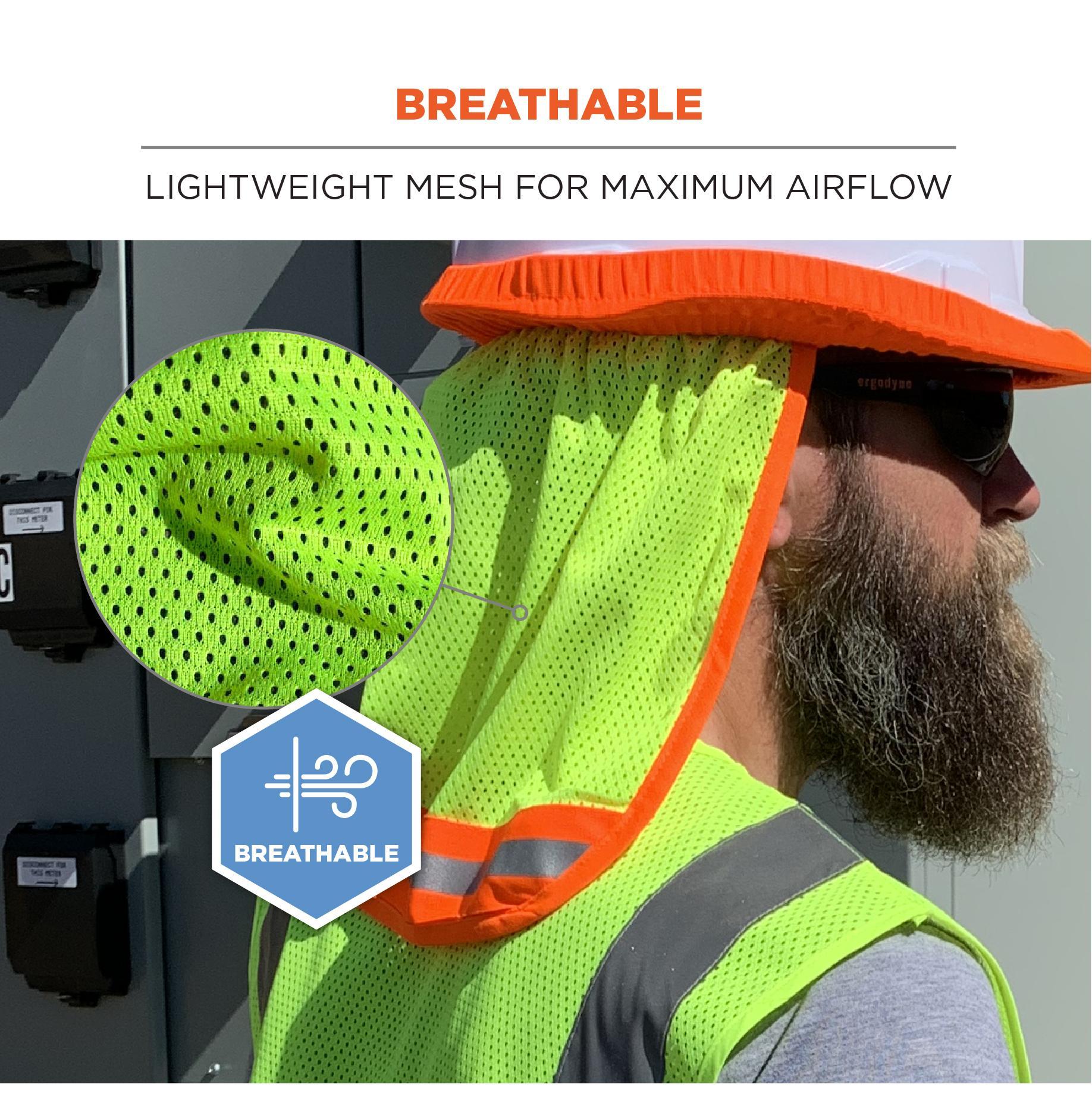 GloWear® 29053 8005 Neck Shade With Reflective Accents, For Use With Hard Hat, Outer Cap/Hat Attachment