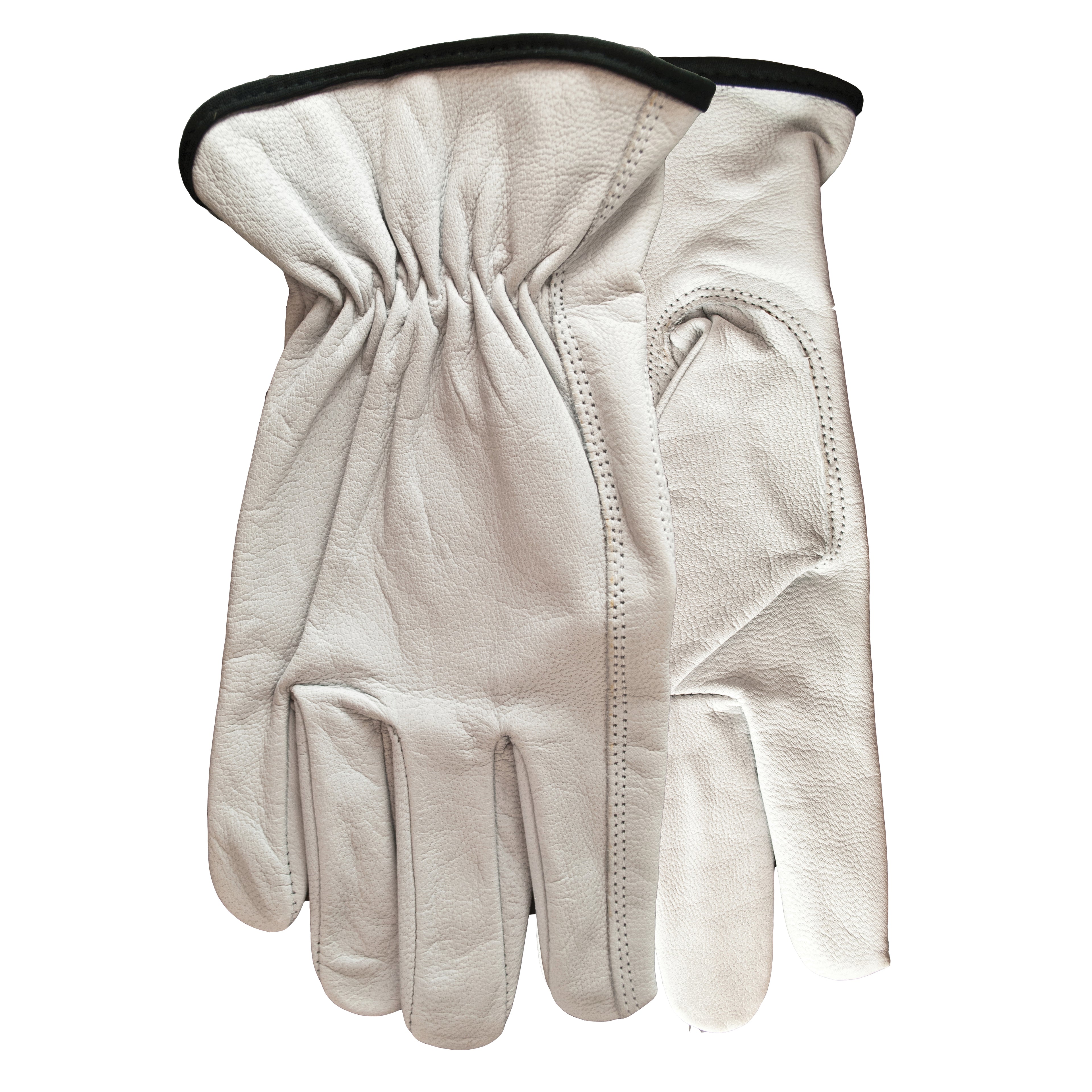 Watson 546-XL Goat Series General Purpose Gloves, Driver, Keystone Thumb Style, XL, Full Grain Goatskin Leather Palm, White, Slip-On Cuff, Resists: Puncture, Unlined Lining