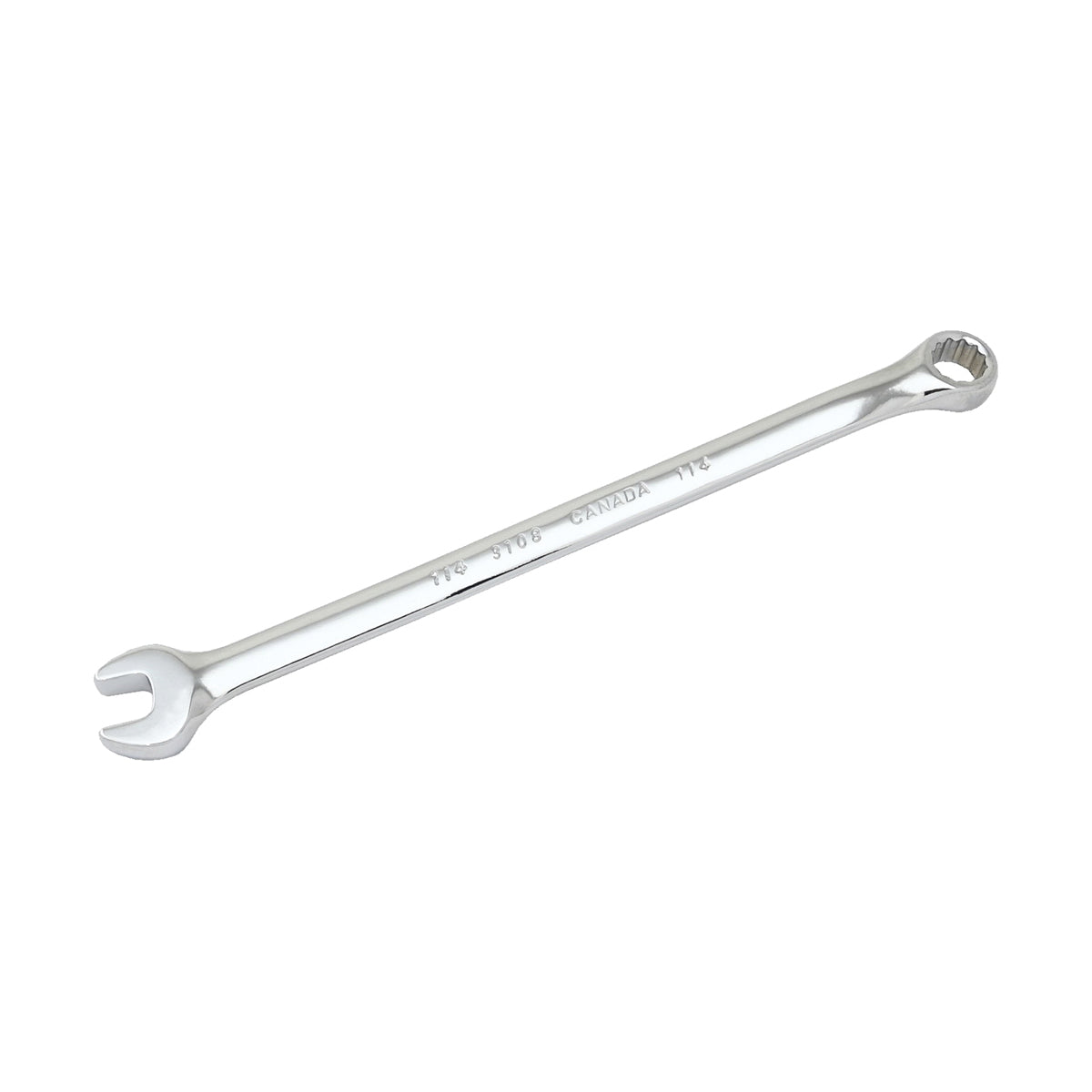Gray Tools 3108 Double Hex Combination Wrench, Imperial, 1/4 in, 12 Points, 15 deg Offset, 5 in OAL, Mirror Chrome, ANSI B107.6