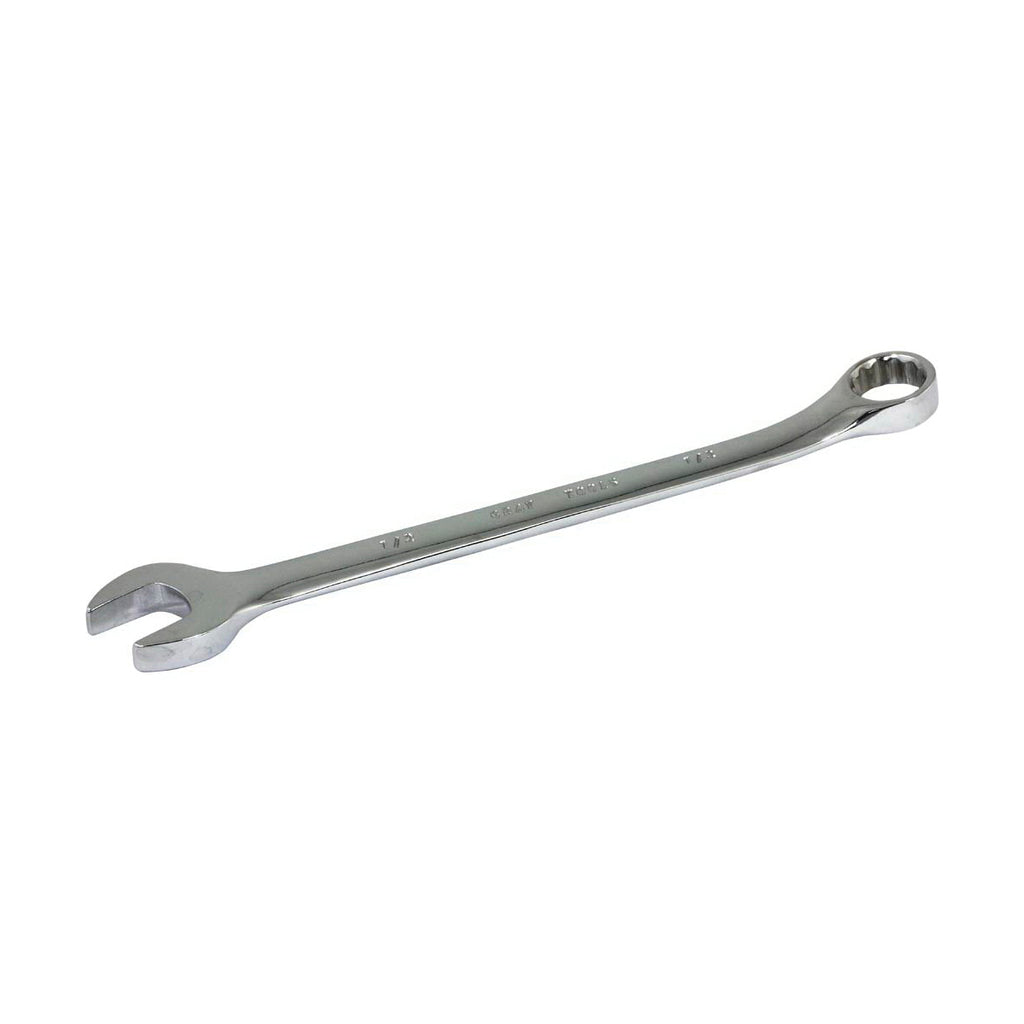 Gray Tools 3116 Double Hex Combination Wrench, Imperial, 1/2 in, 12 Points, 15 deg Offset, 7 in OAL, Mirror Chrome, ANSI B107.6