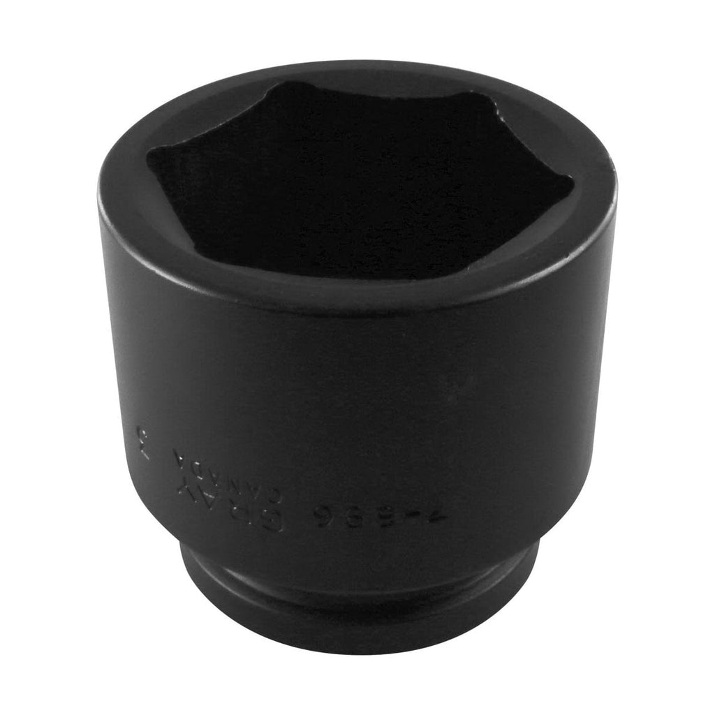 Gray Tools 7-696 Standard Impact Socket, Imperial, 1 in Square Drive, 3 in Hex Socket, 6 Points