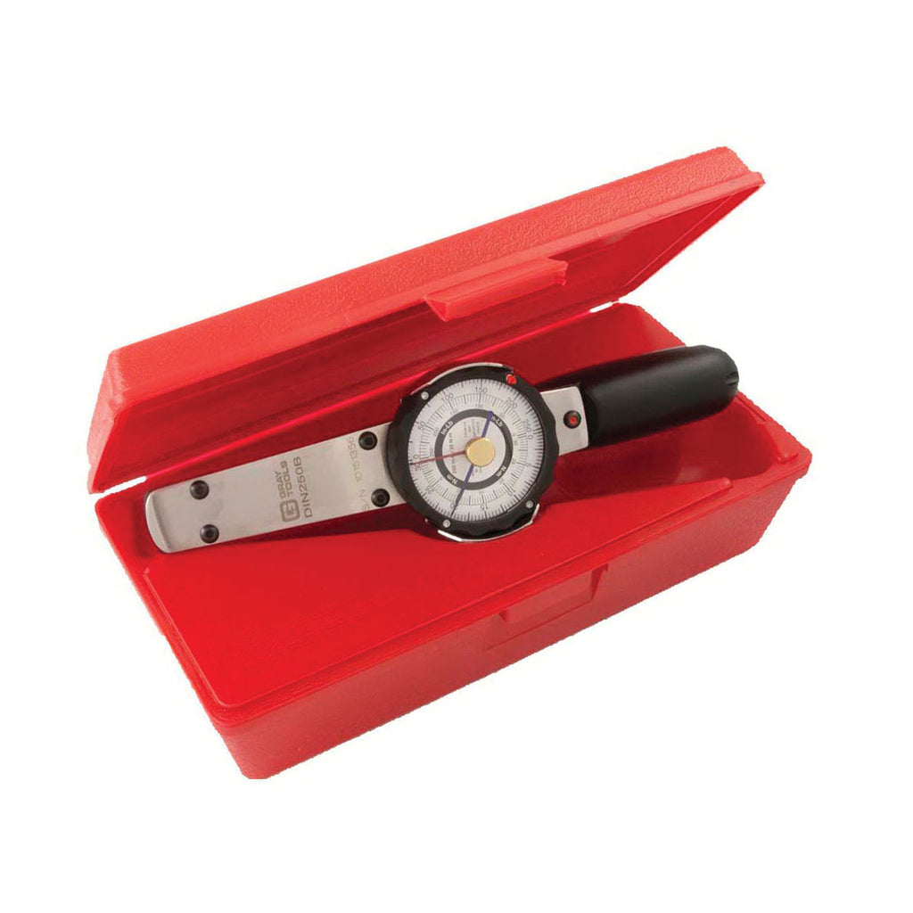 Gray Tools DIN250B Dial Torque Wrench With Memory Needle, 3/8 in Drive, 0 to 250 in-lb, 10-1/2 in OAL, ASME B107.14-2004, ISO 6789