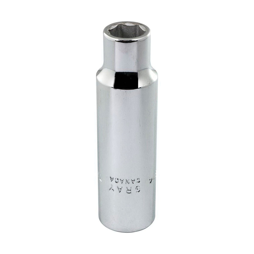 Gray Tools LDS14 Deep Socket, Imperial, 1/2 in, 7/16 in Hex Socket, 6 Points