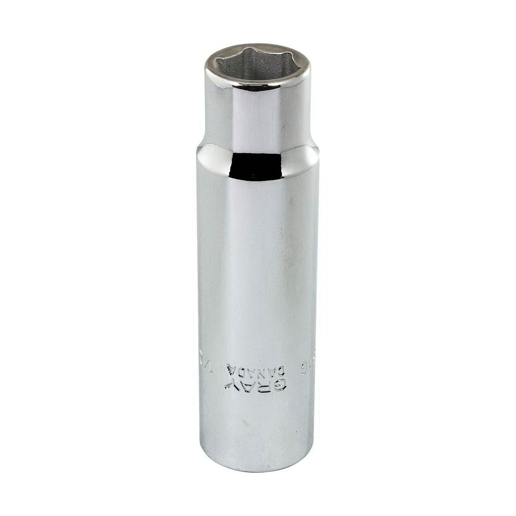 Gray Tools LDS16 Deep Socket, Imperial, 1/2 in, 1/2 in Hex Socket, 6 Points