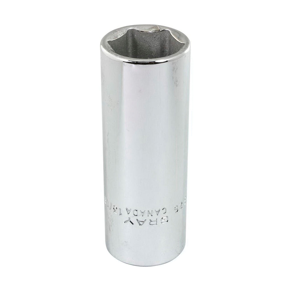 Gray Tools LDS26 Deep Socket, Imperial, 1/2 in, 13/16 in Hex Socket, 6 Points