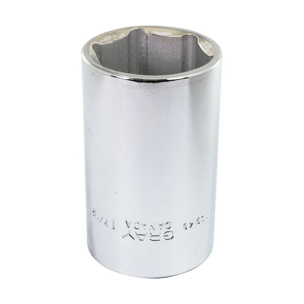 Gray Tools LDS46 Deep Socket, Imperial, 1/2 in, 1-7/16 in Hex Socket, 6 Points