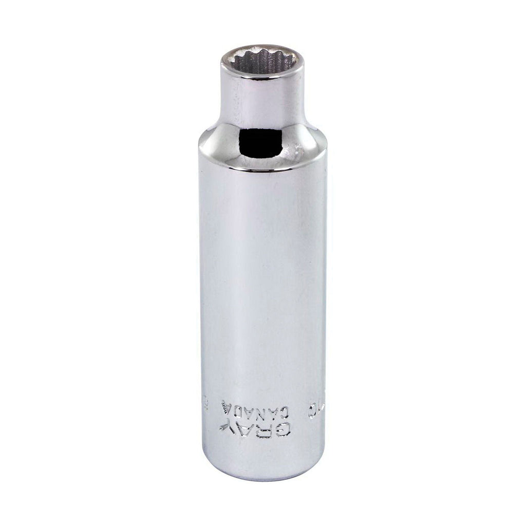 Gray Tools LT10 Deep Socket, Imperial, 3/8 in, 5/16 in Hex Socket, 12 Points