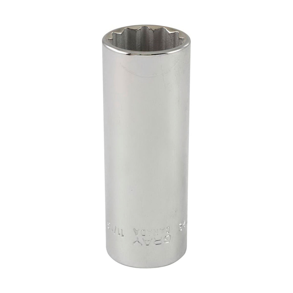 Gray Tools LT22 Deep Socket, Imperial, 3/8 in, 11/16 in Hex Socket, 12 Points