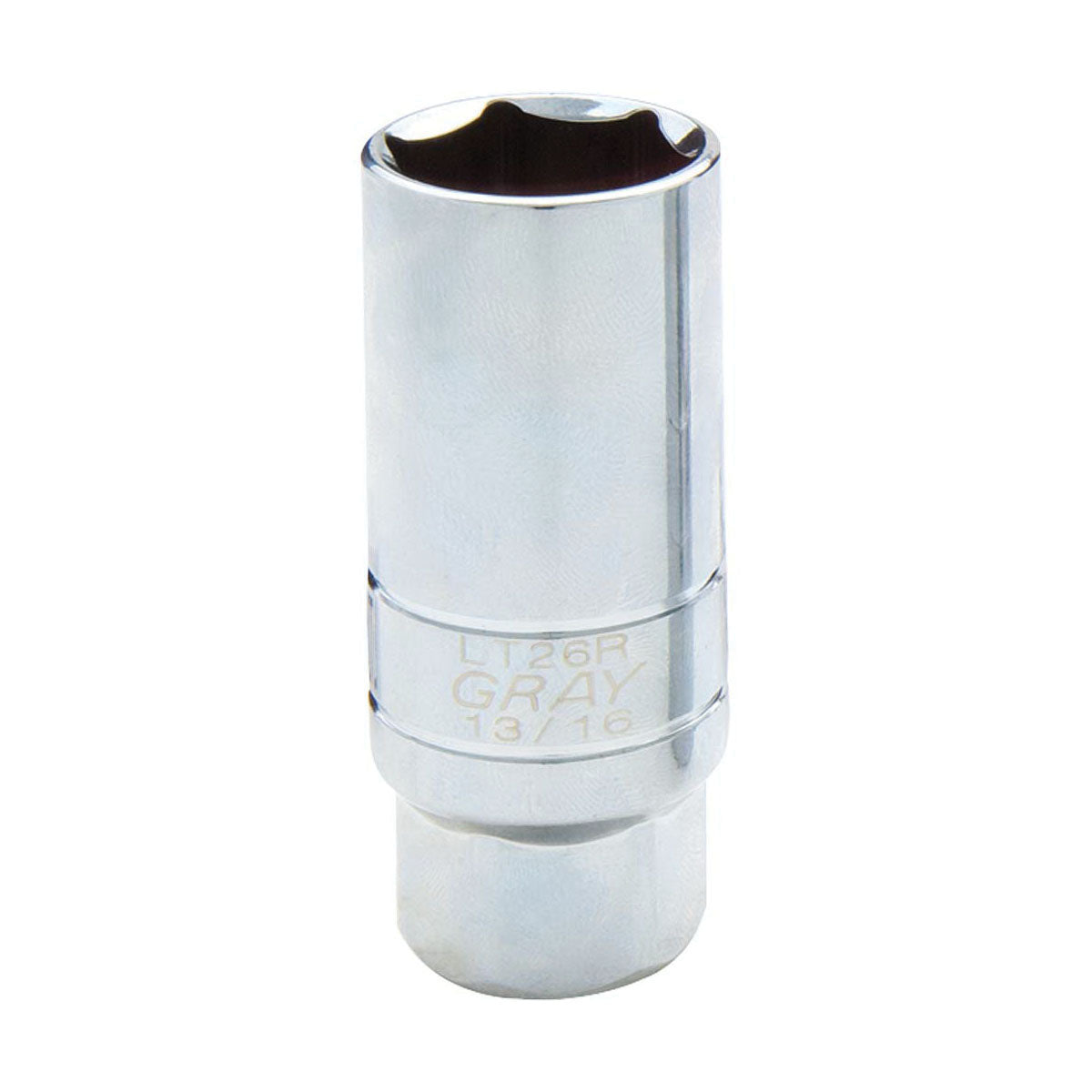 Gray Tools LT26R Spark Plug Socket, Imperial, 3/8 in, 13/16 in, 6 Points