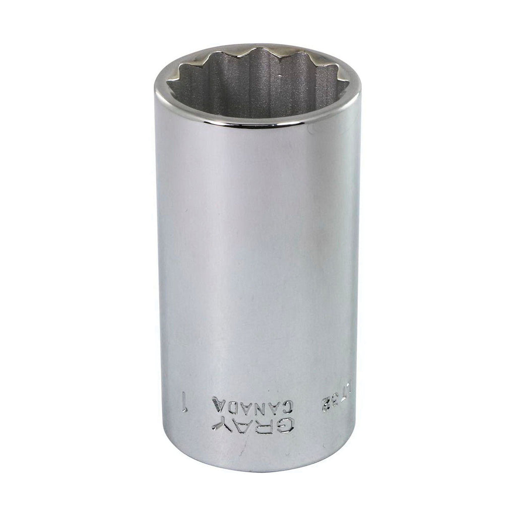 Gray Tools LT32 Deep Socket, Imperial, 3/8 in, 1 in Hex Socket, 12 Points