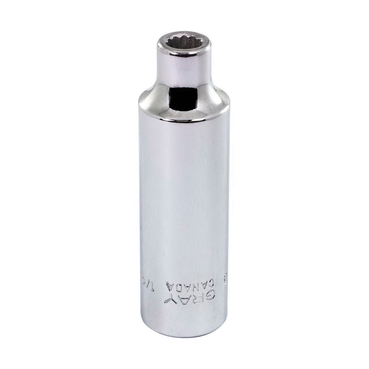 Gray Tools LT8 Deep Socket, Imperial, 3/8 in, 1/4 in Hex Socket, 12 Points