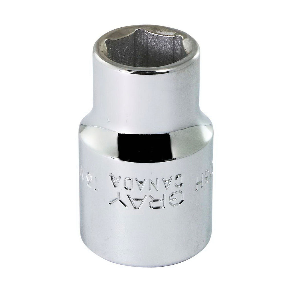 Gray Tools M1213H Standard Socket, Metric, 1/2 in, 13 mm Hex Socket, 6 Points