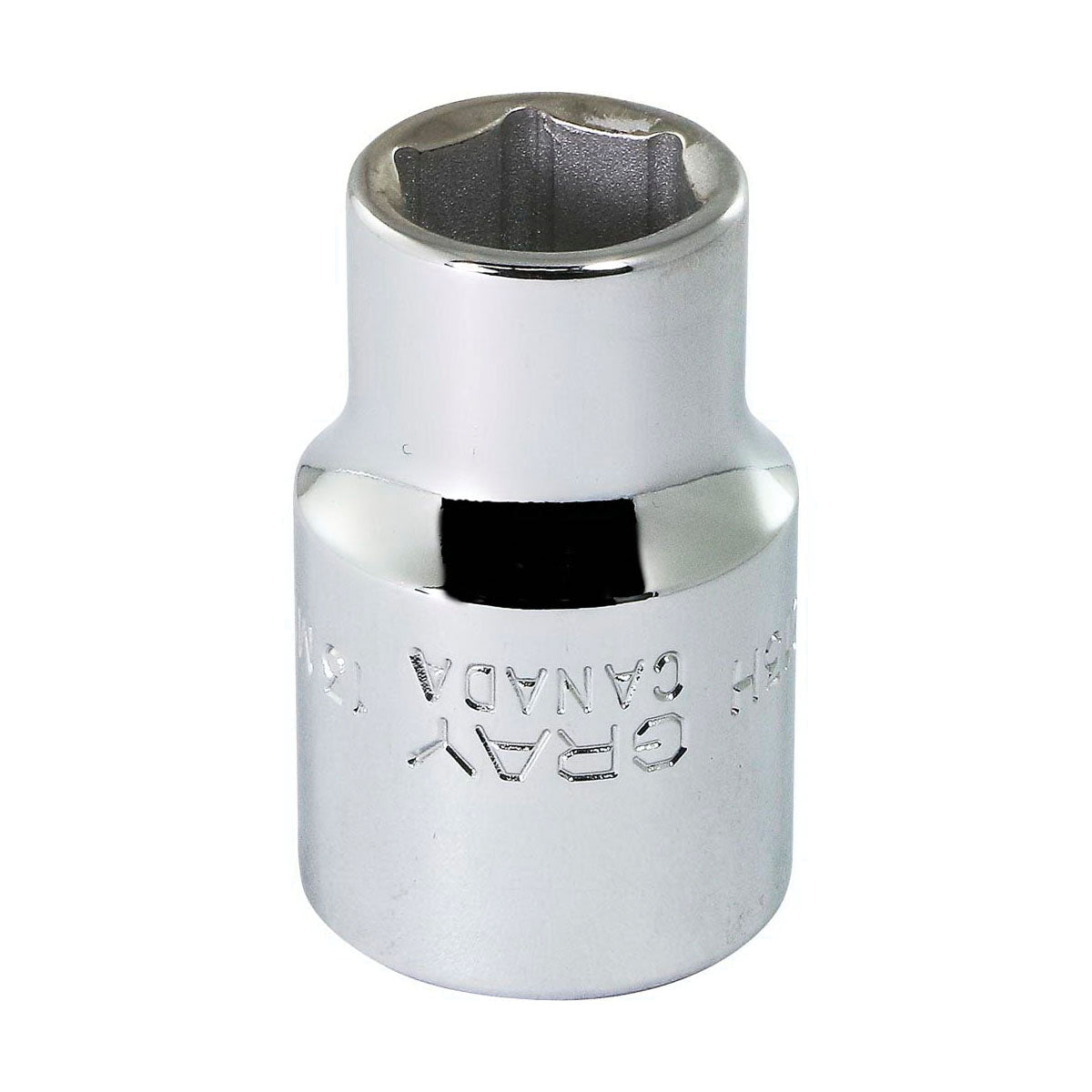 Gray Tools M1213H Standard Socket, Metric, 1/2 in, 13 mm Hex Socket, 6 Points