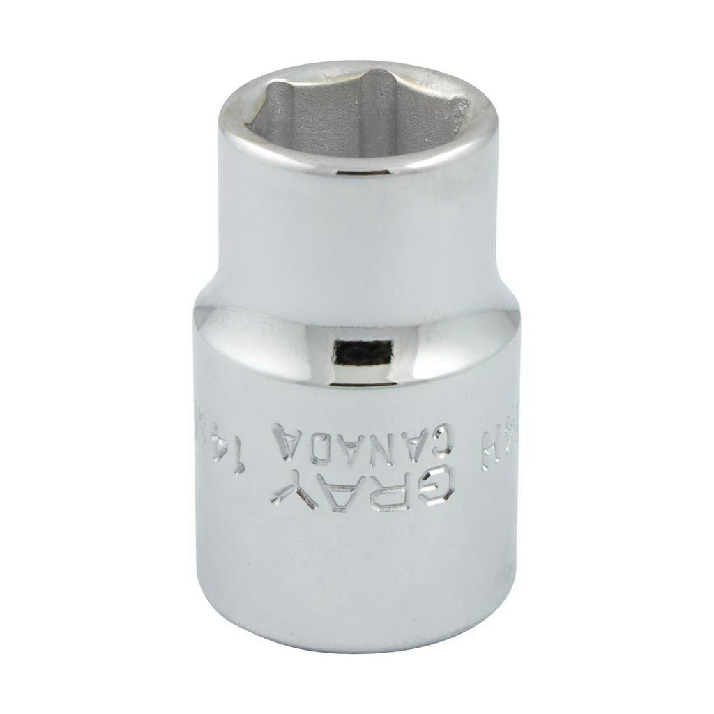 Gray Tools M1214H Standard Socket, Metric, 1/2 in, 14 mm Hex Socket, 6 Points