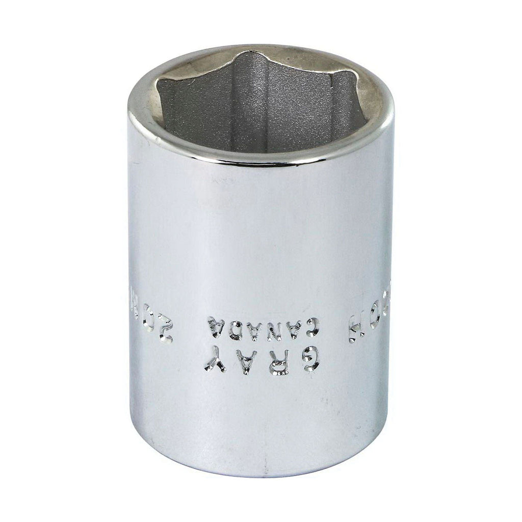 Gray Tools M1220H Standard Socket, Metric, 1/2 in, 20 mm Hex Socket, 6 Points