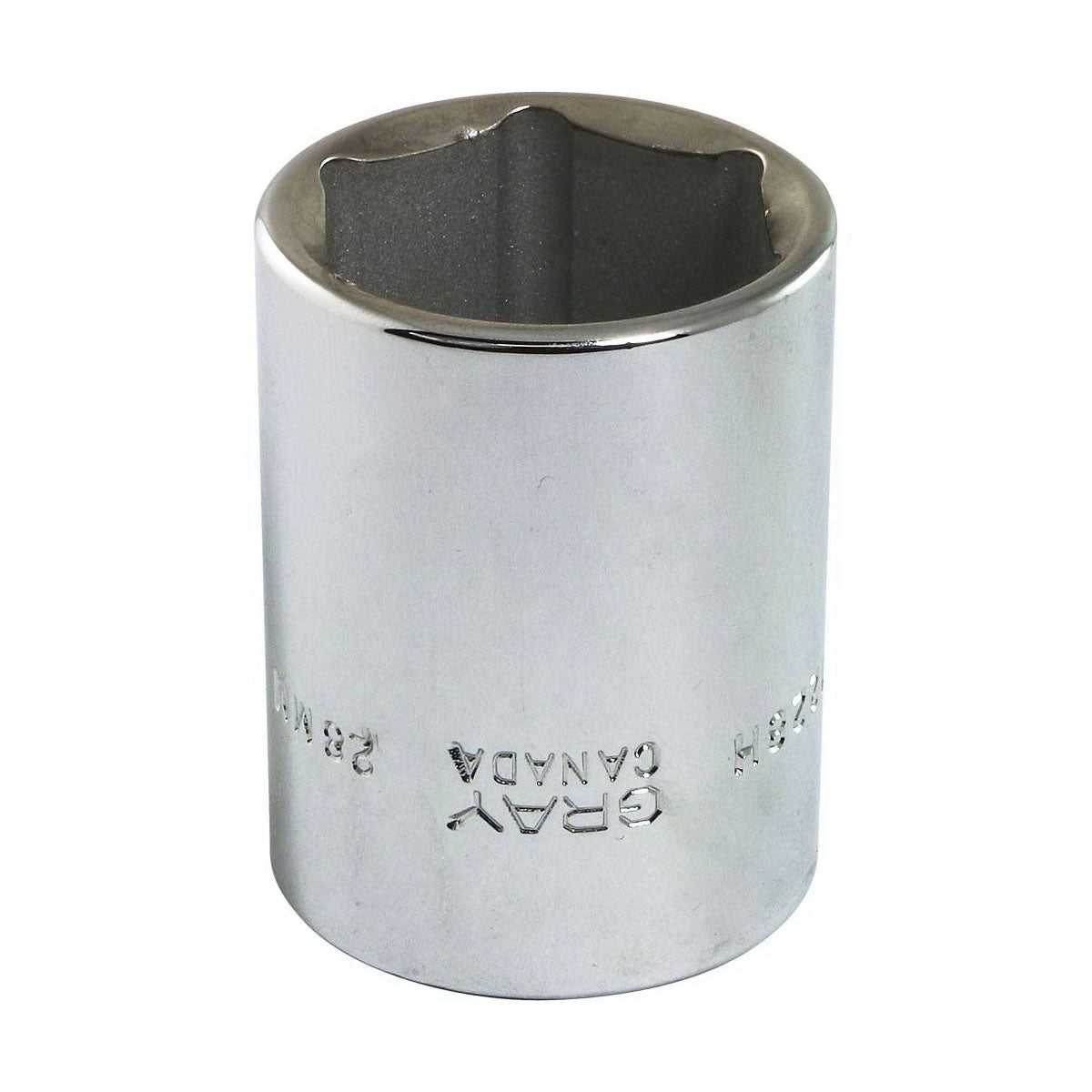 Gray Tools M1228H Standard Socket, Metric, 1/2 in, 28 mm Hex Socket, 6 Points