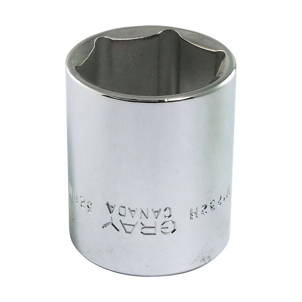 Gray Tools M1232H Standard Socket, Metric, 1/2 in, 32 mm Hex Socket, 6 Points
