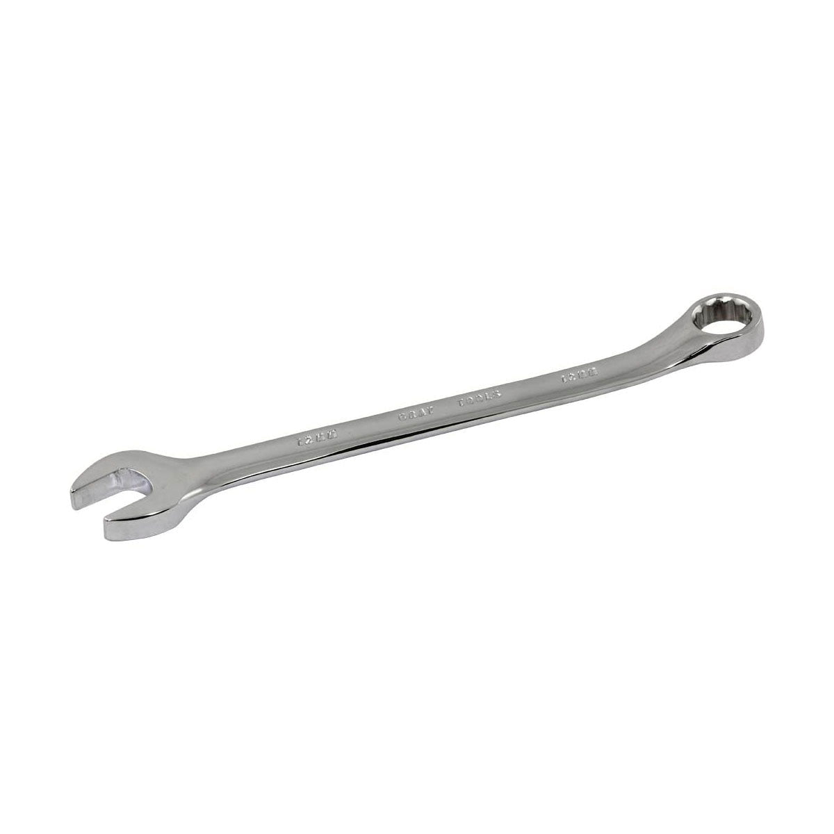 Gray Tools MC12 Combination Wrench, Metric, 12 mm, 12 Points, 15 deg Offset, 178 mm OAL, Polished Chrome, ANSI B107.9
