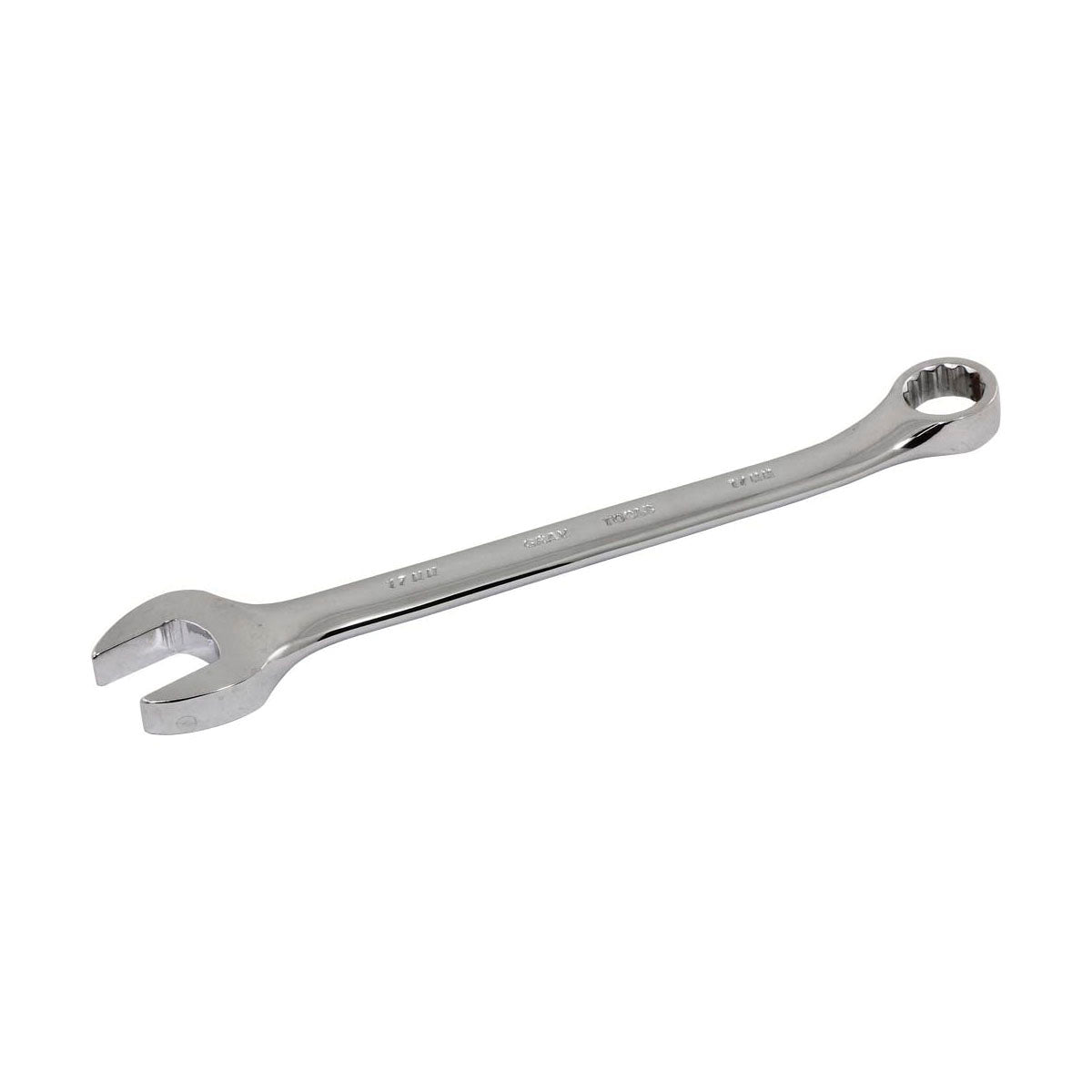 Gray Tools MC17 Combination Wrench, Metric, 17 mm, 12 Points, 15 deg Offset, 225 mm OAL, Polished Chrome, ANSI B107.9