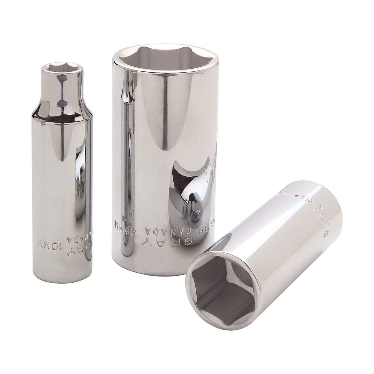 Gray Tools MD1215H Deep Socket, Metric, 1/2 in, 15 mm Hex Socket, 6 Points