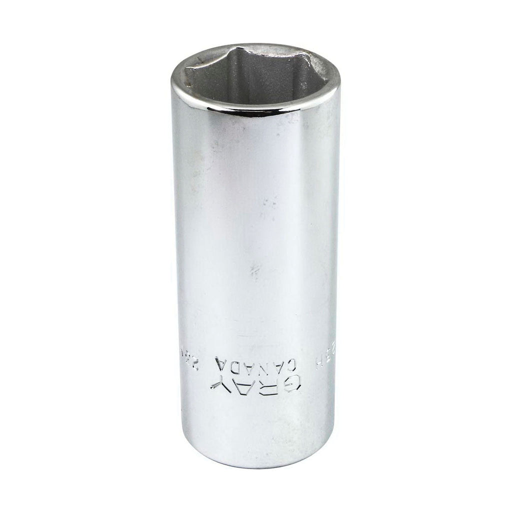 Gray Tools MD1223H Deep Socket, Metric, 1/2 in, 23 mm Hex Socket, 6 Points