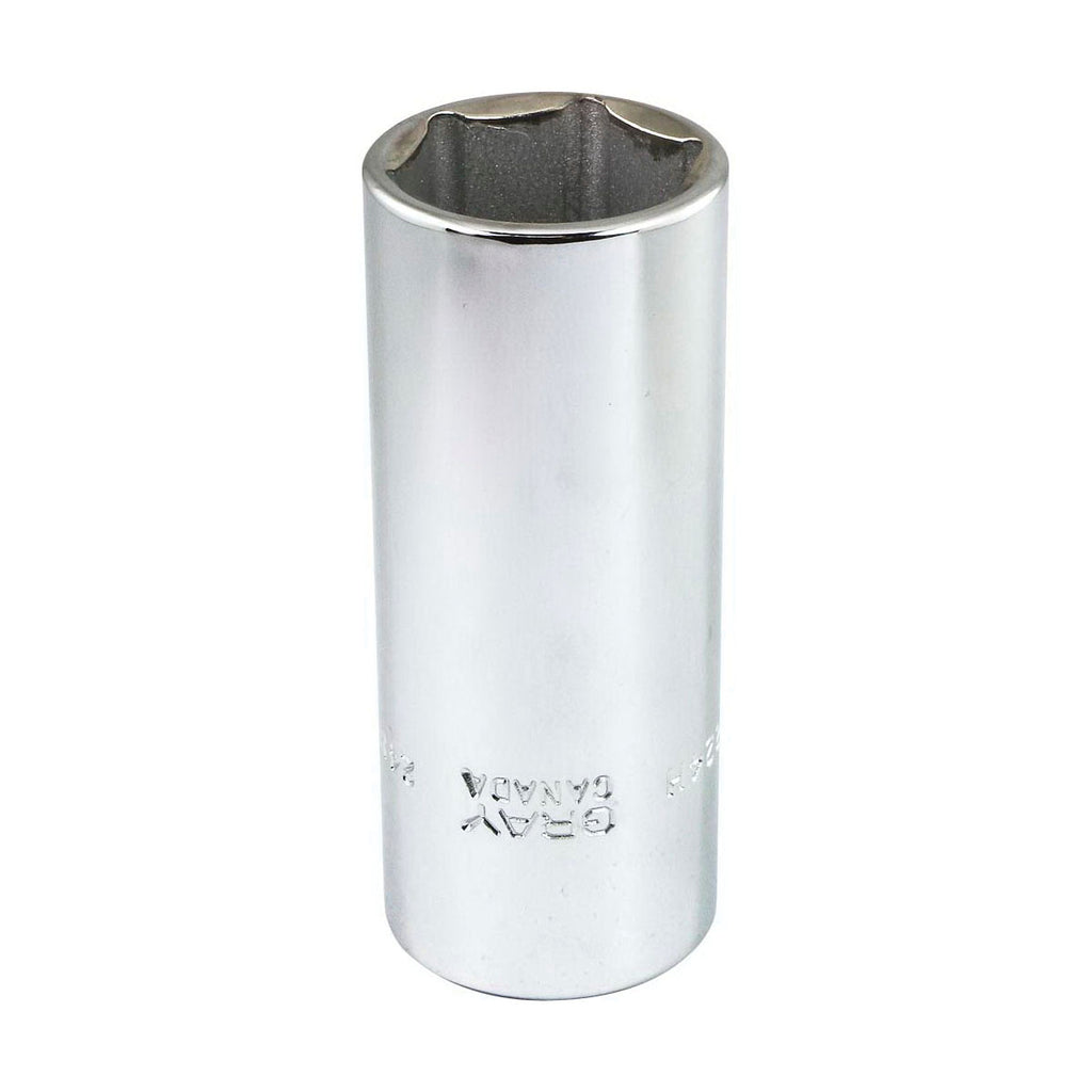 Gray Tools MD1224H Deep Socket, Metric, 1/2 in, 24 mm Hex Socket, 6 Points