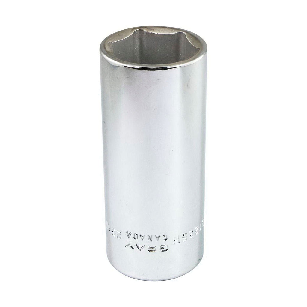 Gray Tools MD1225H Deep Socket, Metric, 1/2 in, 25 mm Hex Socket, 6 Points