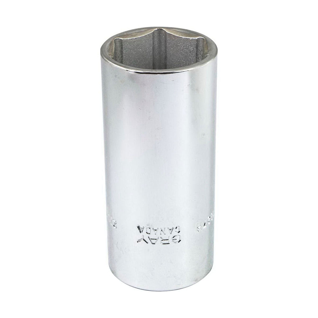 Gray Tools MD1227H Deep Socket, Metric, 1/2 in, 27 mm Hex Socket, 6 Points