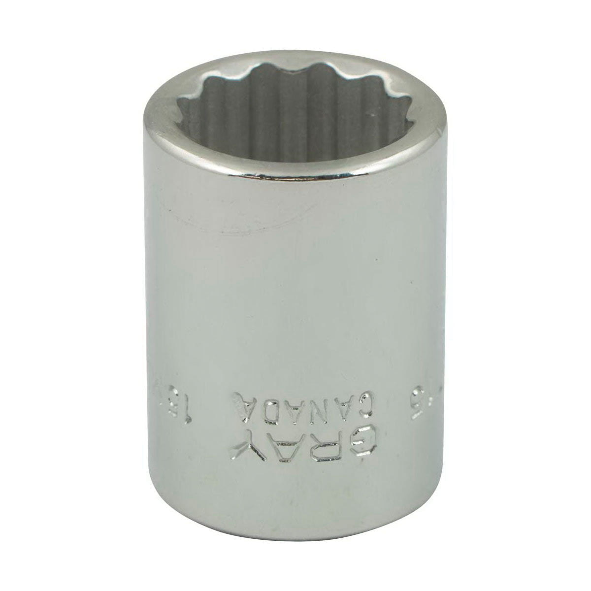 Gray Tools MT15 Standard Socket, Metric, 3/8 in, 15 mm Hex Socket, 12 Points