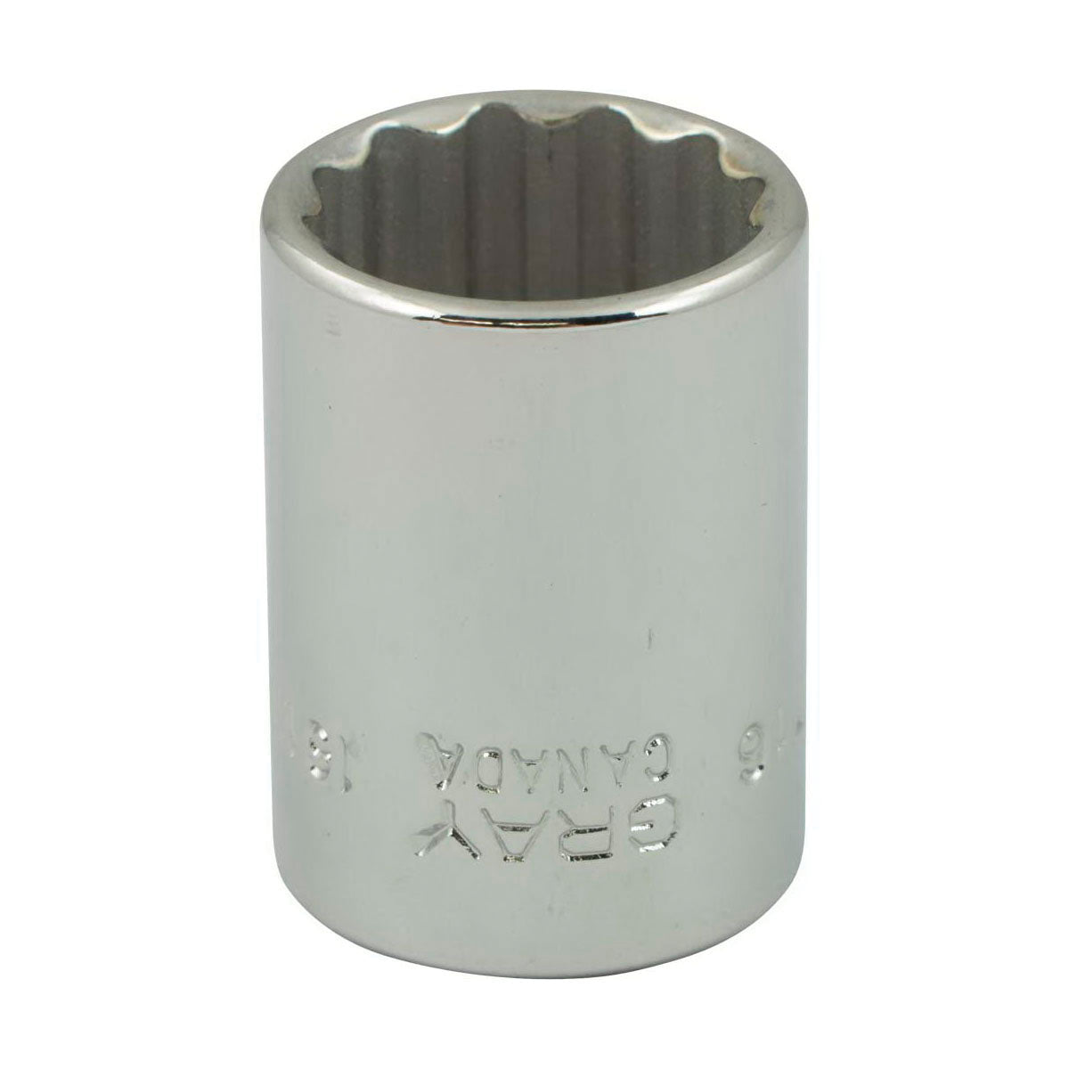 Gray Tools MT16 Standard Socket, Metric, 3/8 in, 16 mm Hex Socket, 12 Points