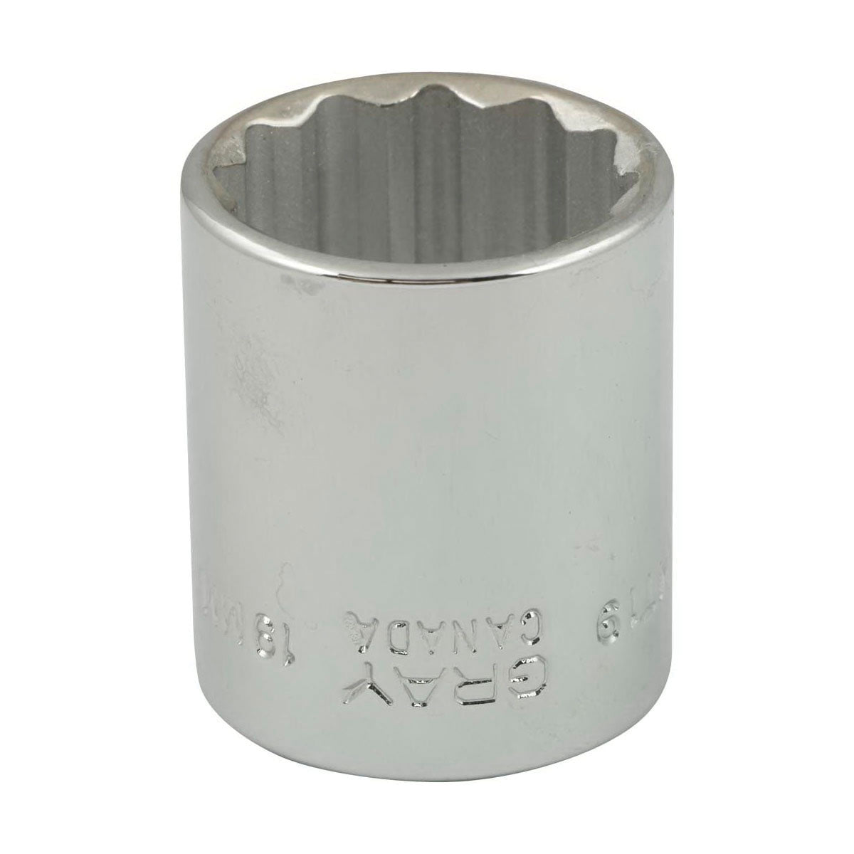 Gray Tools MT19 Standard Socket, Metric, 3/8 in, 19 mm Hex Socket, 12 Points