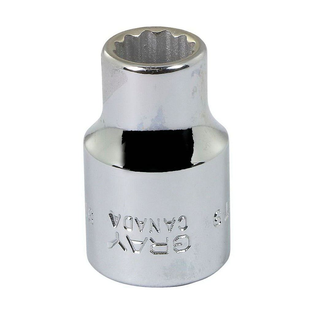 Gray Tools MT9 Standard Socket, Metric, 3/8 in, 9 mm Hex Socket, 12 Points
