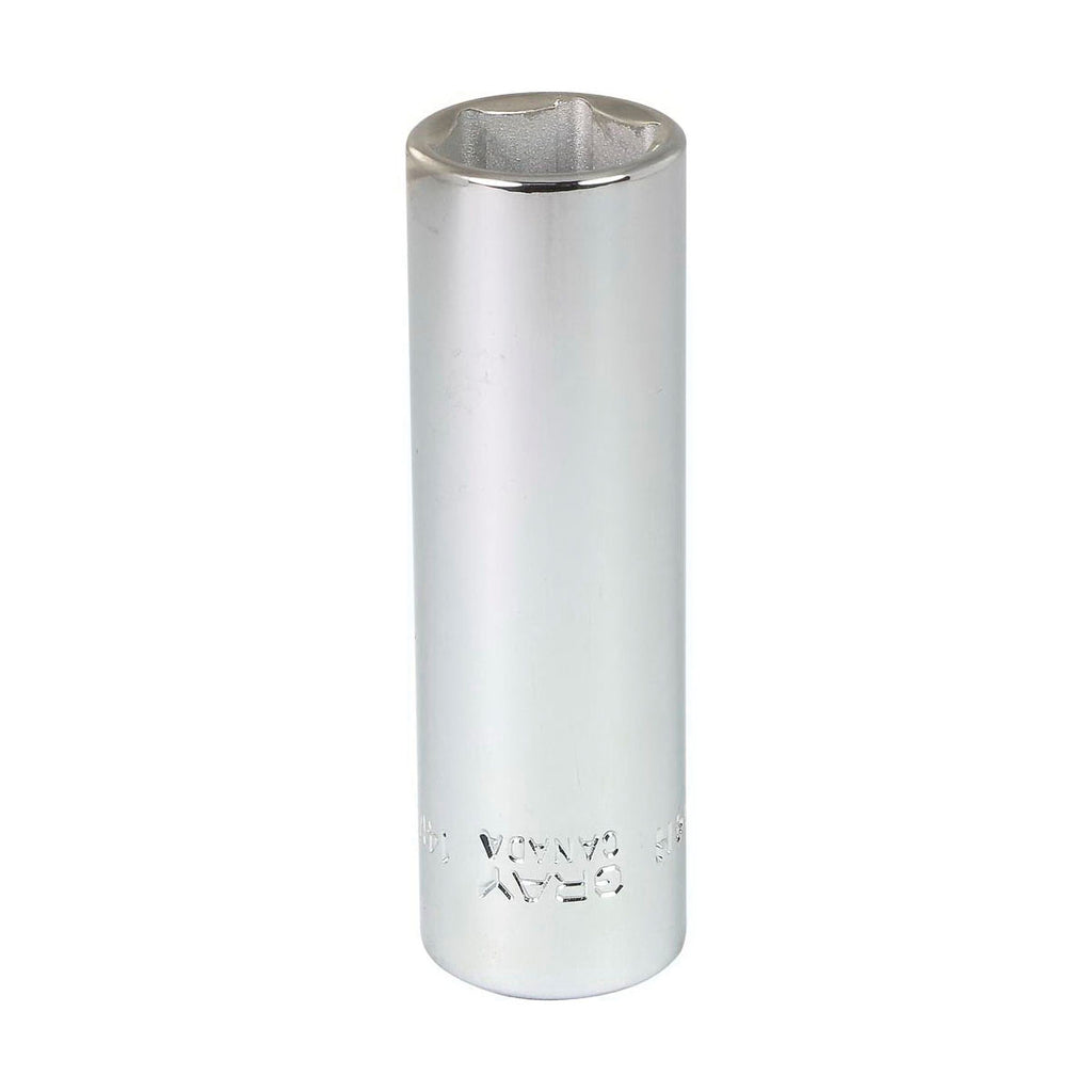 Gray Tools MTL14H Deep Socket, Metric, 3/8 in, 14 mm Hex Socket, 6 Points