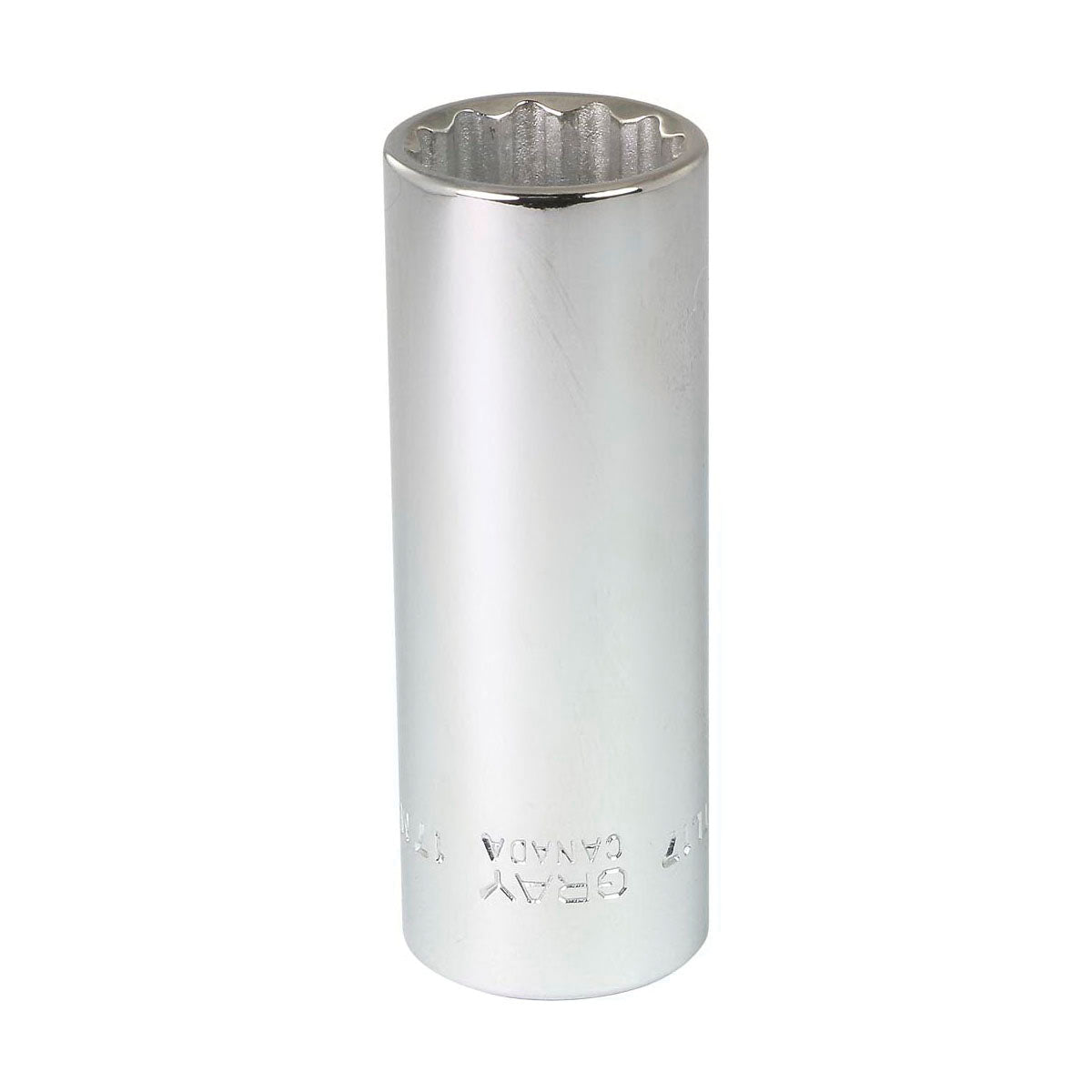 Gray Tools MTL17 Deep Socket, Metric, 3/8 in, 17 mm Hex Socket, 12 Points