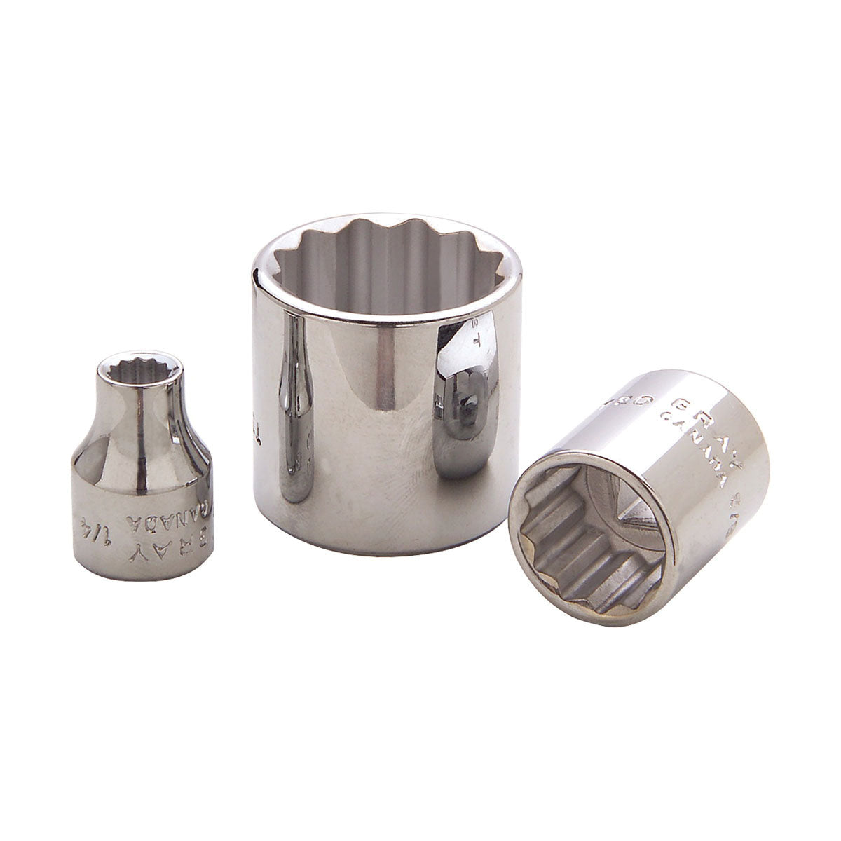 Gray Tools T22 Standard Socket, Imperial, 3/8 in, 11/16 in Hex Socket, 12 Points