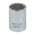 Gray Tools T16 Standard Socket, Imperial, 3/8 in, 1/2 in Hex Socket, 12 Points