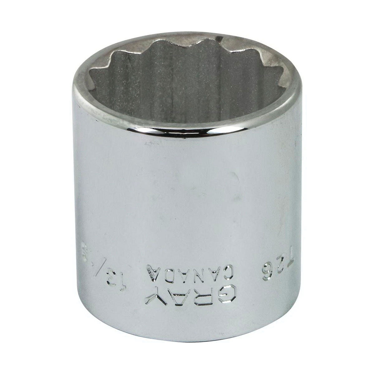 Gray Tools T26 Standard Socket, Imperial, 3/8 in, 13/16 in Hex Socket, 12 Points