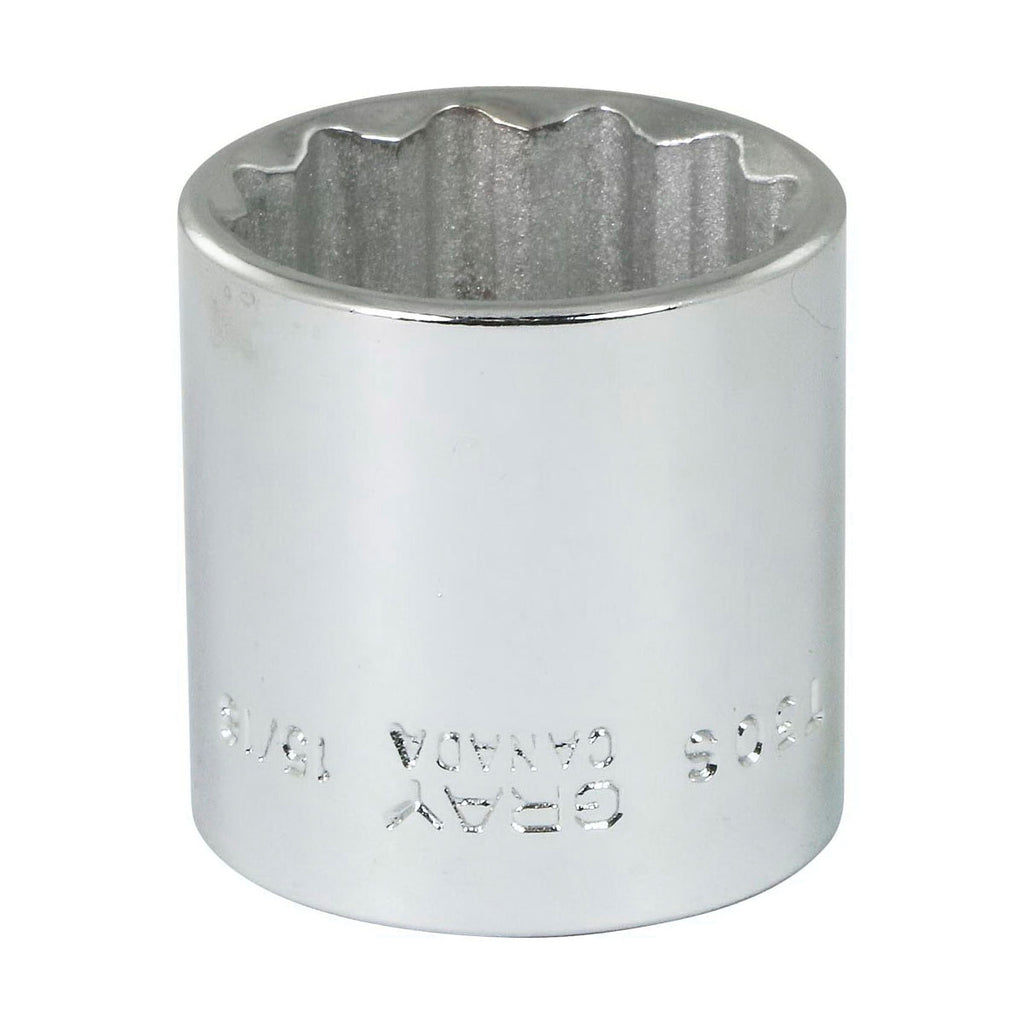 Gray Tools T30S Standard Socket, Imperial, 3/8 in, 15/16 in Hex Socket, 12 Points