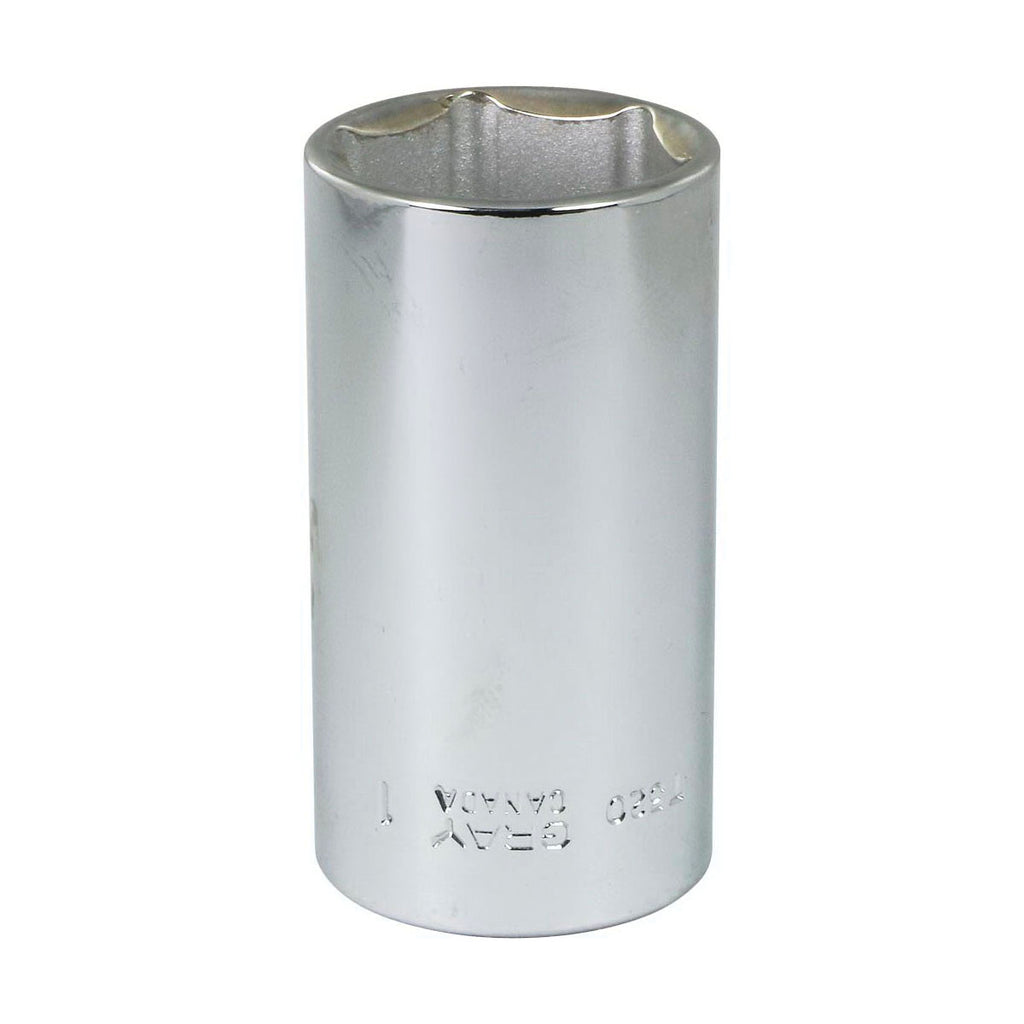 Gray Tools T320 Deep Socket, Imperial, 3/8 in, 1 in Hex Socket, 6 Points
