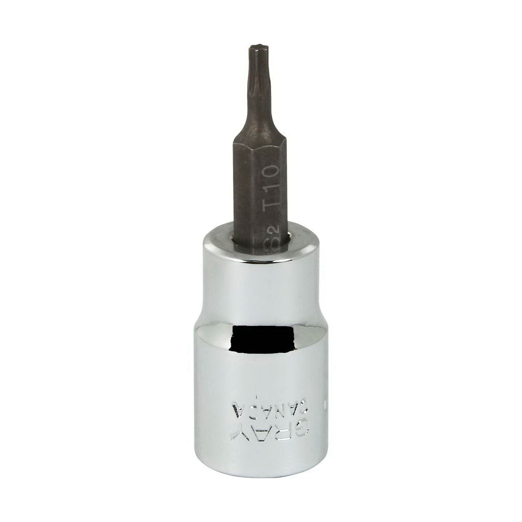 Gray Tools T610 Regular Socket Driver Bit, 3/8 in Drive, T10