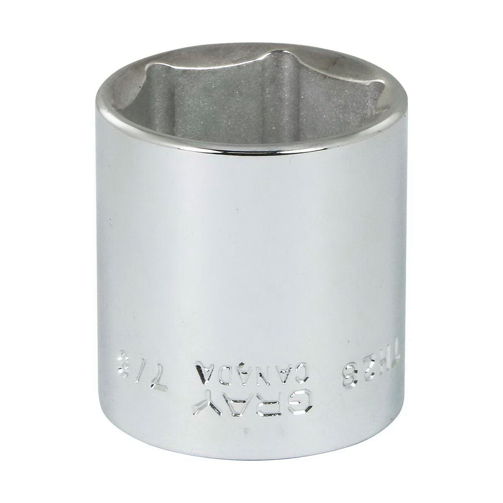 Gray Tools TH28 Standard Socket, Imperial, 3/8 in, 7/8 in Hex Socket, 6 Points