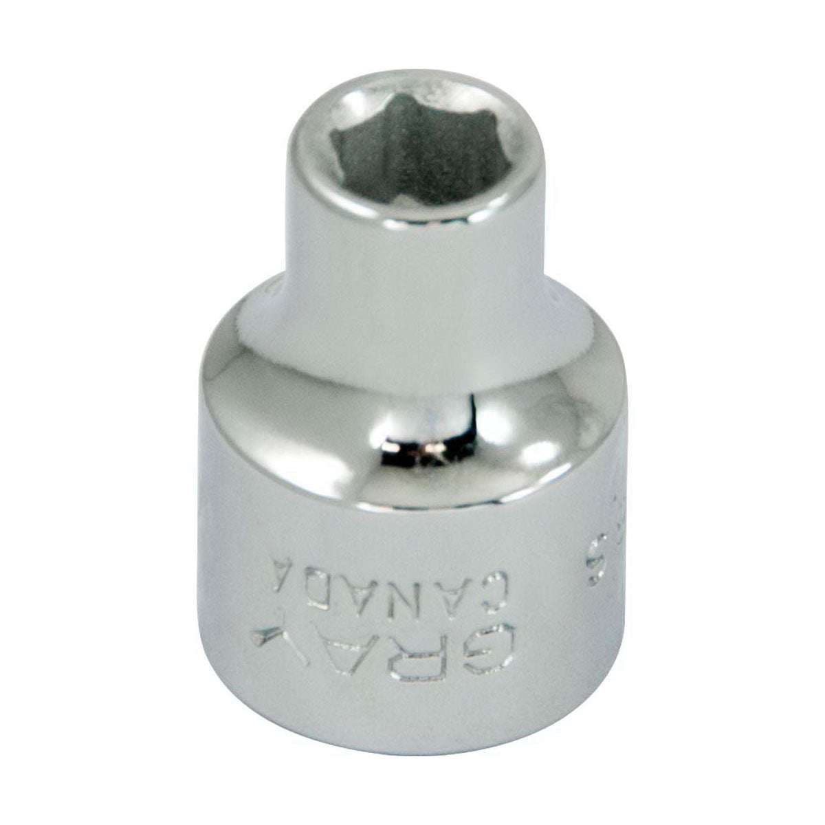 Gray Tools TH8S Standard Socket, Imperial, 3/8 in, 1/4 in Hex Socket, 6 Points